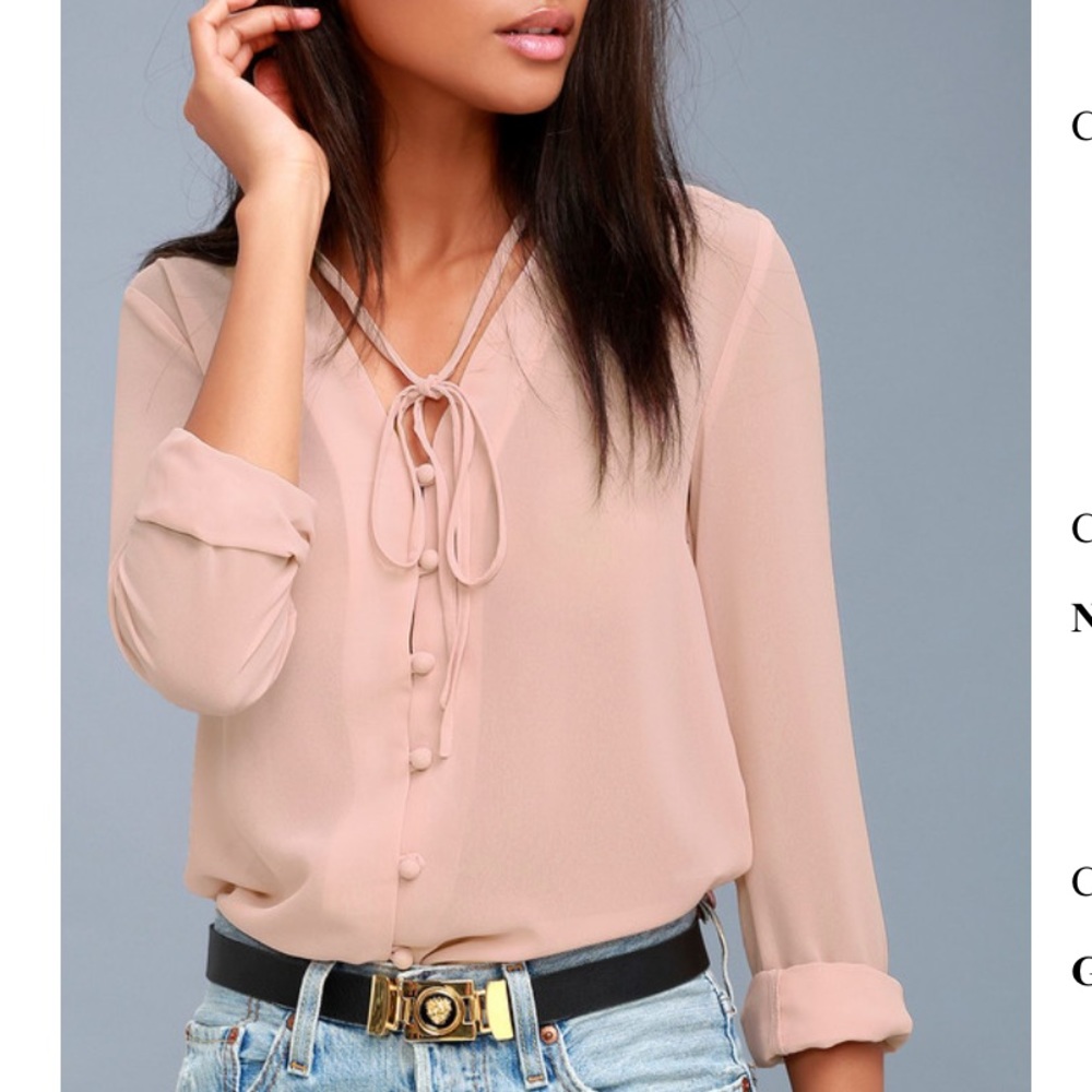 Lulus blush pink blouse